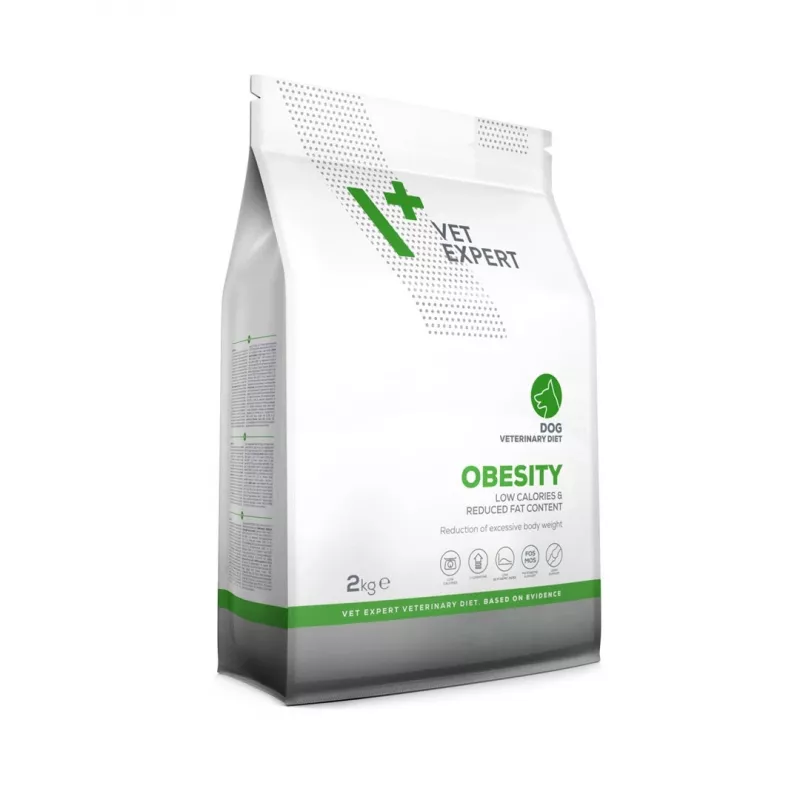 Sausas šunų maistas VETEXPERT Veterinary Diet Obesity 2 kg — suaugusių svorio valdymui, paukštiena, baltymai 30%, riebalai 6.5%
