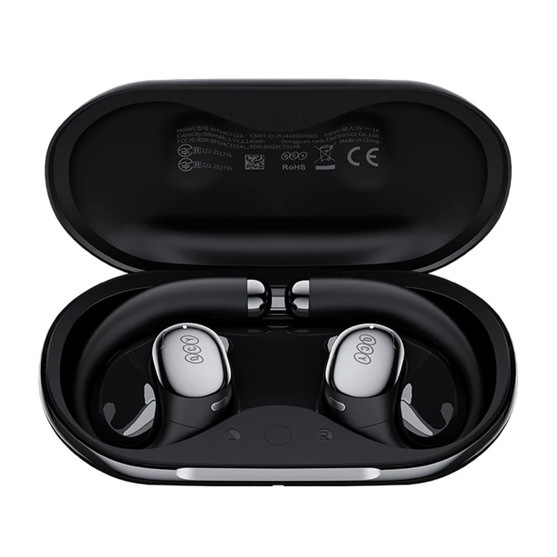 Belaidės ausinės QCY Crossky R70, Bluetooth 5.0, triukšmo slopinimas, modelis CT02 (juodos)