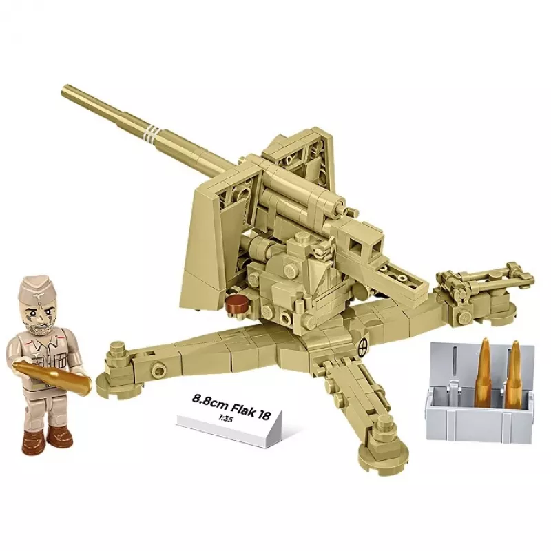 Cobi kaladėlių modelio rinkinys 8,8 cm Flak 18 — 232 detalės, mastelis 1:35