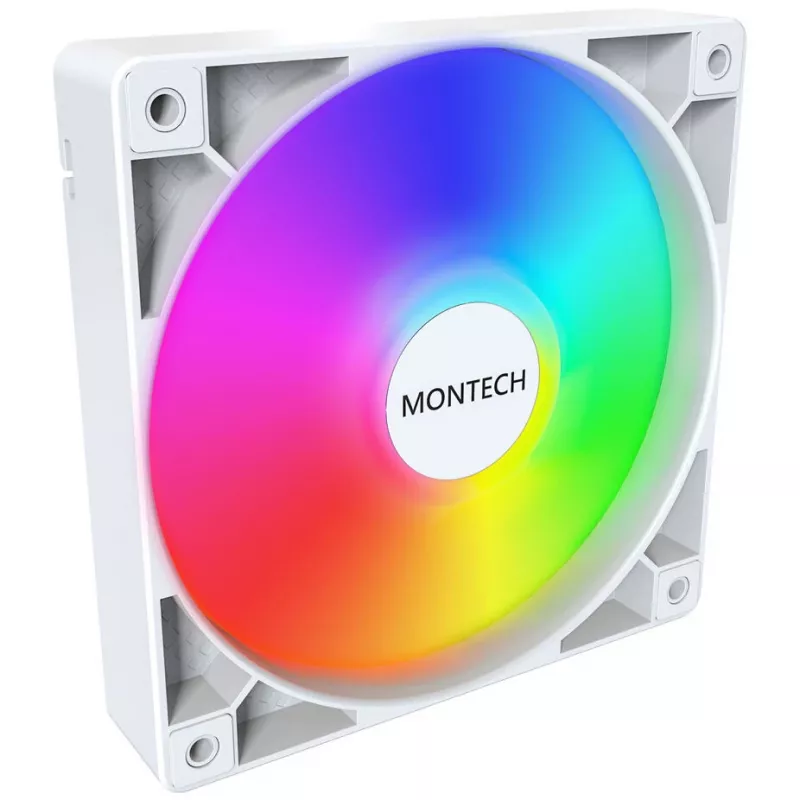 Ventiliatorių rinkinys korpusui Montech GF120 PWM ARGB 3-in-1 — 120 mm PWM ventiliatoriai su ARGB apšvietimu