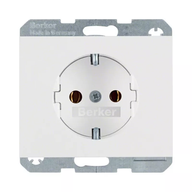 Kištukinis lizdas Tipas F berker 47157009, 16 A, 250 V, balta, termoplastikas