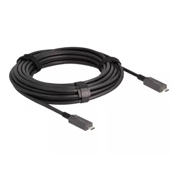 DeLOCK Active Optical USB-C Video + Data + PD kabelis 10 m Juoda