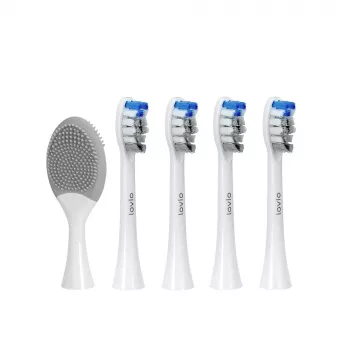 Dantų šepetėlių galvutės No name LOVIO_SonicProtect PRO keičiamos vidutinės baltos 5 vnt. LVTB124WK-HM