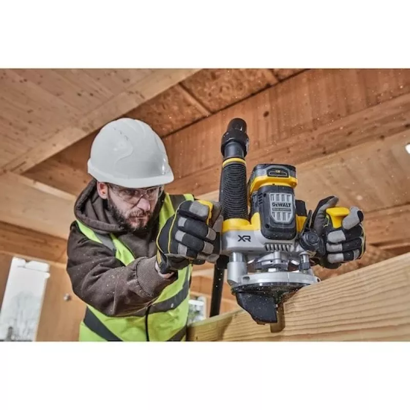 Plunge Router DeWalt DCW620NT-XJ, akumuliatorinis bešepetėlis, 18V, 1600W galia, 11–23k RPM, 12,7 mm įvorė, dulkių ištraukimo anga, LED, 3,6 kg, dėklas
