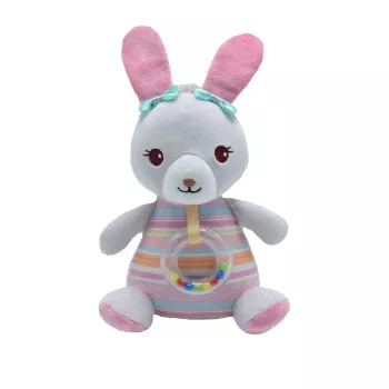 Muzikinė dėžutė TULILO Bunny rožinė 20 cm — užvedamas muzikinis žaislas kūdikių kambariui