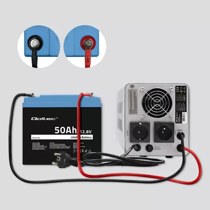 LiFePO4 baterija QOLTEC 12,8 V 50 Ah (modelis 53704) atsarginiam maitinimui ir energijos kaupimui