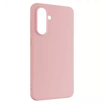 Telefono galinis dangtelis FIXED, skirtas Samsung Galaxy A36 5G — guminis, rožinis