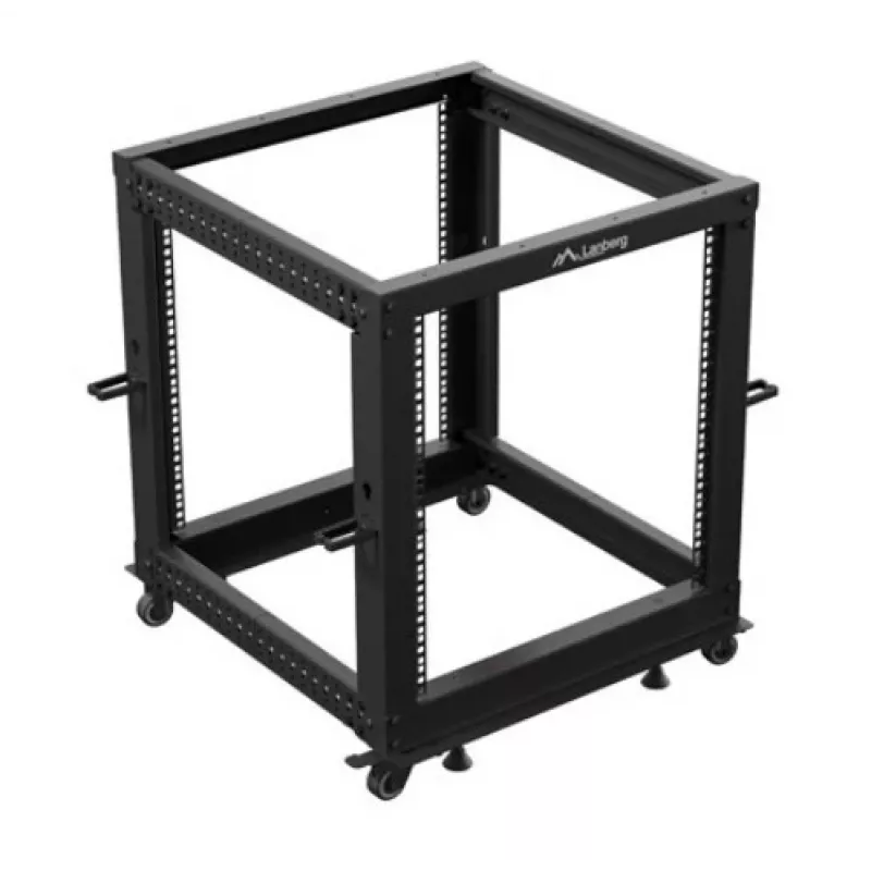 Stovo spinta LANBERG Open Rack OR01-6112-B 12U 600x600 reguliuojama juoda