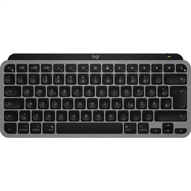 Klaviatūra Logitech MX Keys Mini, skirta Mac, QWERTZ vokiškas išdėstymas, juoda pilka