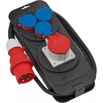 Brennenstuhl 1151600010 - Standartinis - Plastikas - Juoda - Mėlyna - Raudona - 4 kintamosios srovės išėjimai - 2 m - 400 V