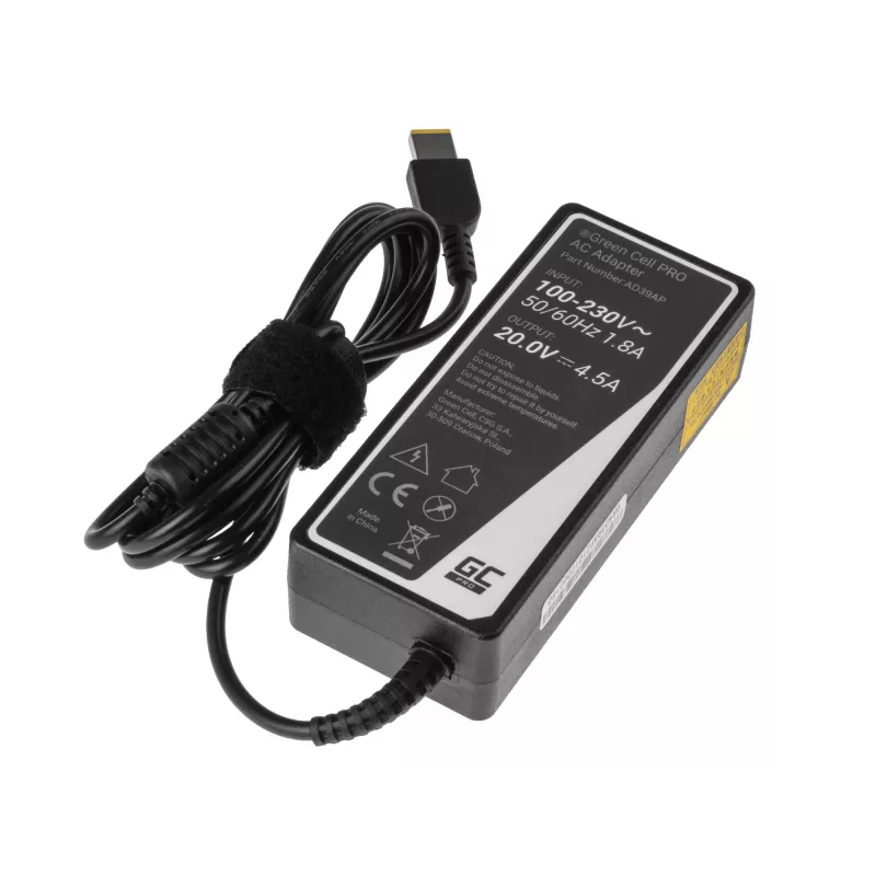 Maitinimo adapteris Green Cell AD39AP 90W kintamosios srovės į nuolatinę 20V 4,5A skirtas Lenovo (vidaus) juodas