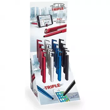 Stylus WEDO Touchpen Triple f.sortiert KS — 3 viename rašiklis, skirtas talpiniams jutikliniams ekranams
