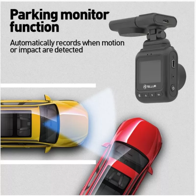 Automobilių vaizdo registratorius Tellur Dash Patrol DC2 FullHD 1080P GPS juodas