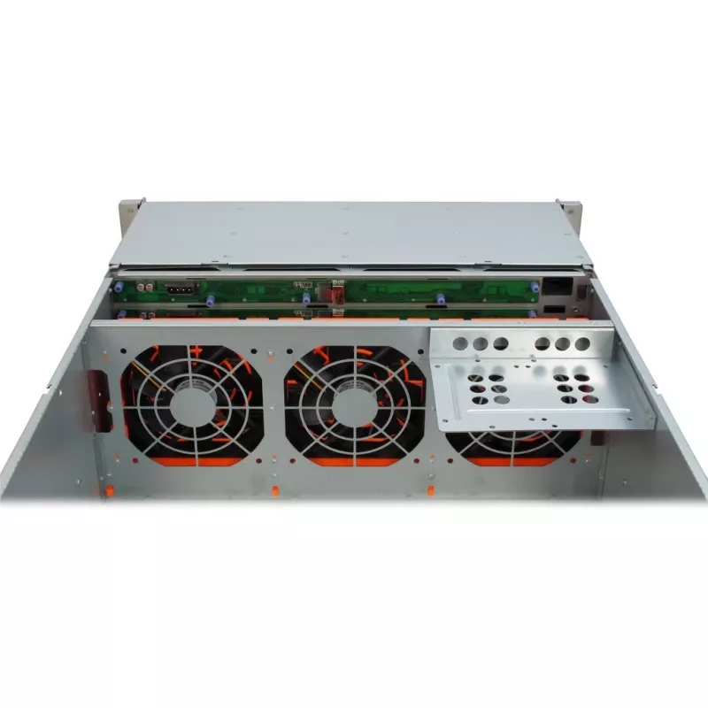 Serverio korpusas Inter-Tech 4U-4424 stovo, juodas, sidabrinis