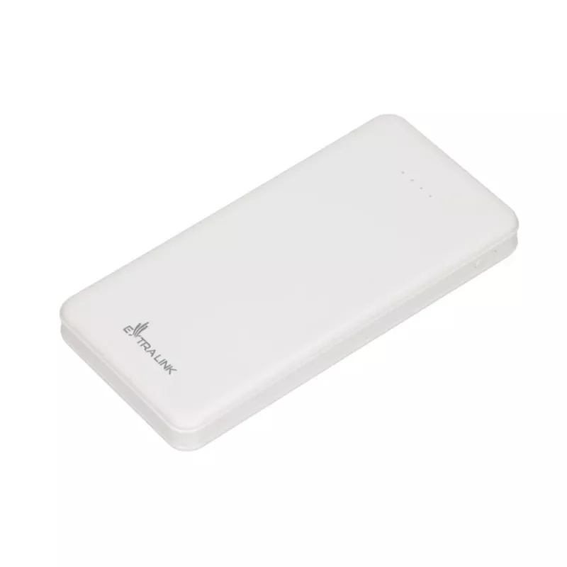 Išorinė baterija Extralink EPB-078W 10000 mAh balta, USB-C, 10 W išvestis, įkrauna iki 2 įrenginių