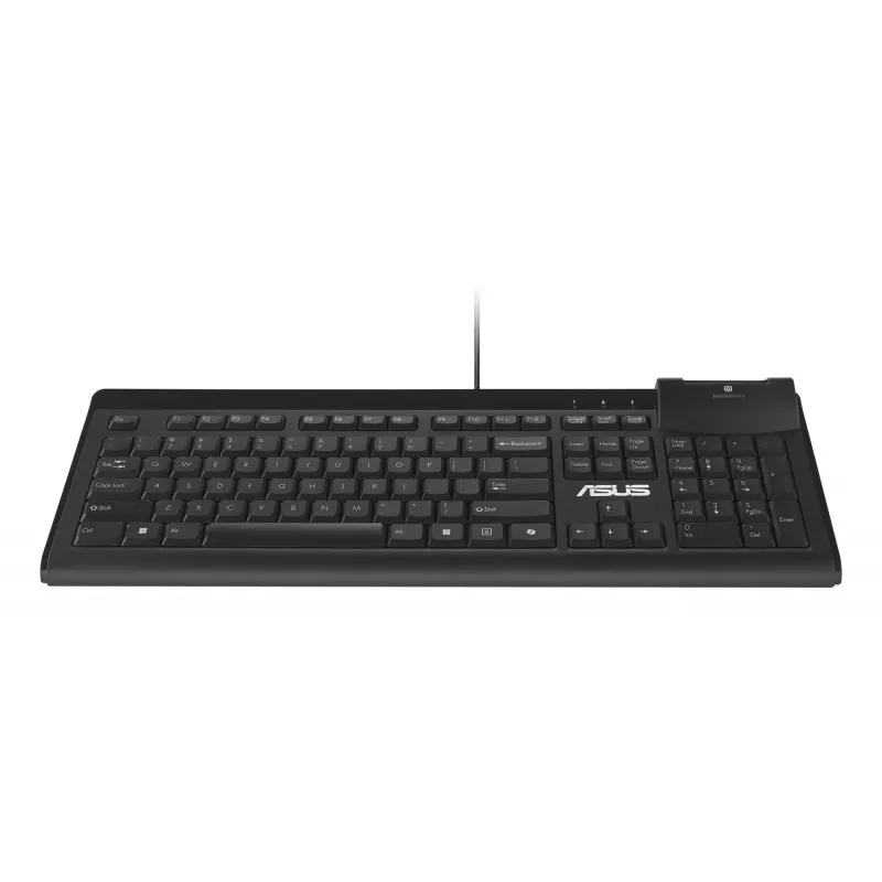 Laidinė pilno dydžio klaviatūra ASUS KU100 juoda, estiškas išdėstymas, USB Type-A, 2 m laidas