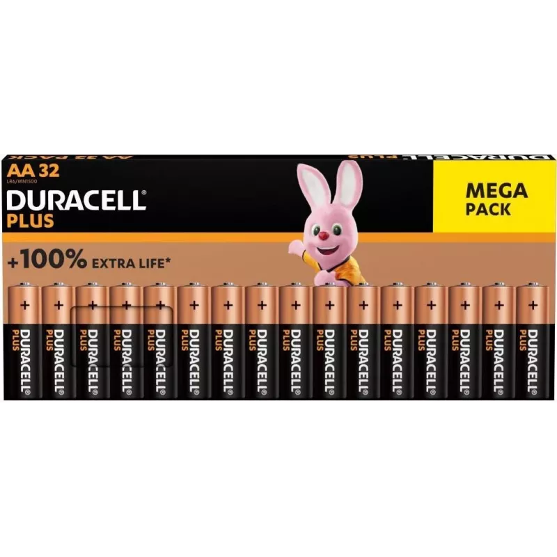 Šarminės baterijos Duracell Batterie Plus AA 32 vnt. pakuotė — AA dydis, 1,5 V (00216913)