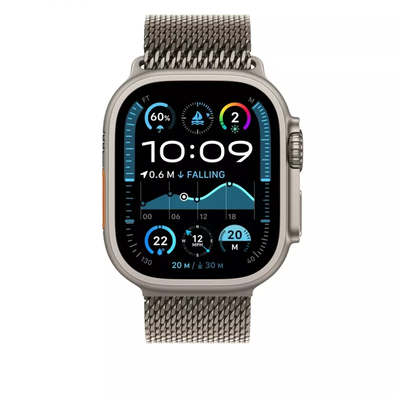 Dirželis Apple 49mm Natural Titanium Milanese Loop Medium Titanium