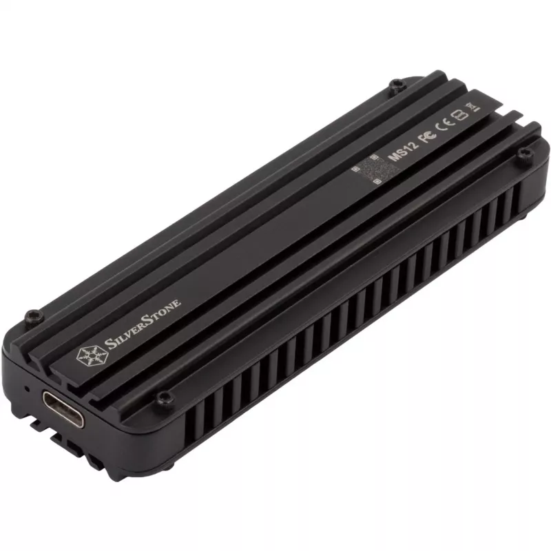 SSD korpusas Sidabrinėstone MS12 Juoda M.2