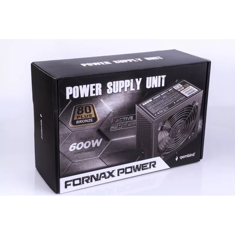 Maitinimo blokas ATX 80+Bronze 600W aktyvus PFC, 12cm ventiliatorius