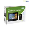 Skaitmeninė meteorologinė stotelė GreenBlue GB526 juoda — patalpoje -20…60°C, lauke -40…70°C, drėgmė -20…95%, laikrodis, mėnulio fazė