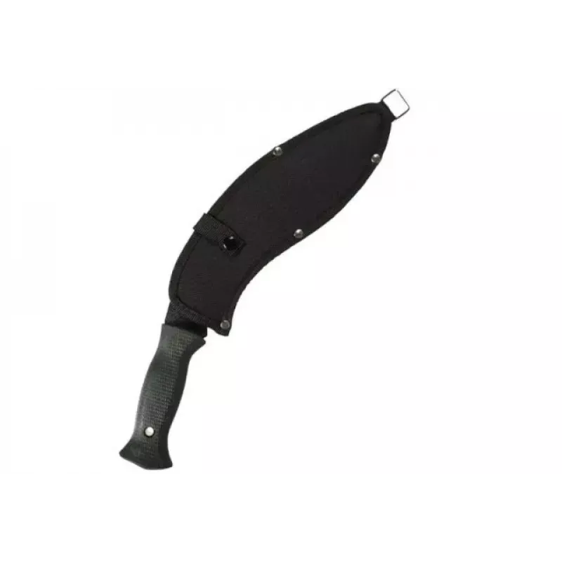 Mačetė Mil-Tec kukri 15534000 — nerūdijančio plieno geležtė 255 mm, bendras ilgis 375 mm, ABS rankena, komplekte dėklas