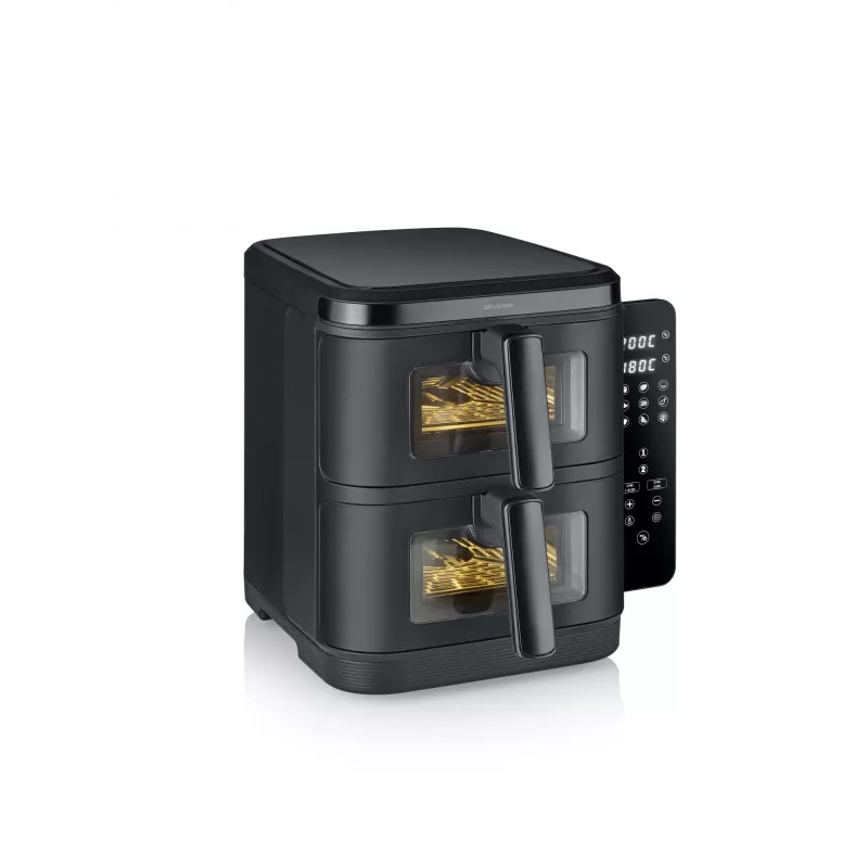 Fritiūrė SEVERIN FR 2468 S-Fry Duo Stack 2-in-1 kepimo talpa, dviejų krepšelių dizainas