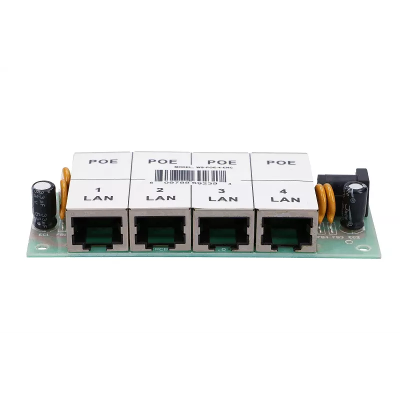 PoE injektorius Extralink 4 prievadų 4x 100Mb/s RJ45, Fast Ethernet, 48 V, be korpuso