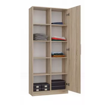 Biuro knygų spinta Top e shop RD-80 SONOMA KPL, ąžuolo apdaila, 10 lentynų, 800×300×1820 mm, medžio drožlių plokštės korpusas