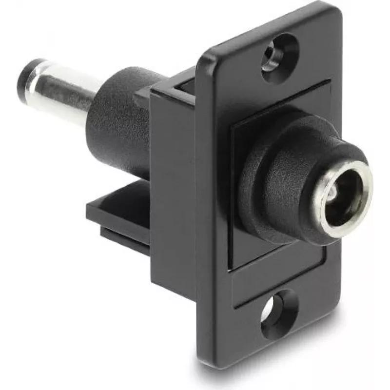 Skydinio montavimo DC cilindrinis adapteris DELOCK 5,5×2,5 mm į 5,5×2,1 mm, modelis 91120