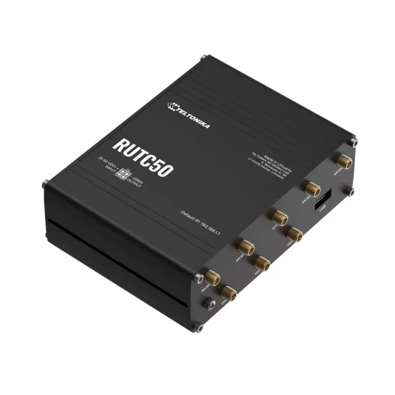 Teltonika RUTC50 belaidis maršrutizatorius Gigabit Ethernet Dviejų juostų (2,4 GHz / 5 GHz) 5G Juodas