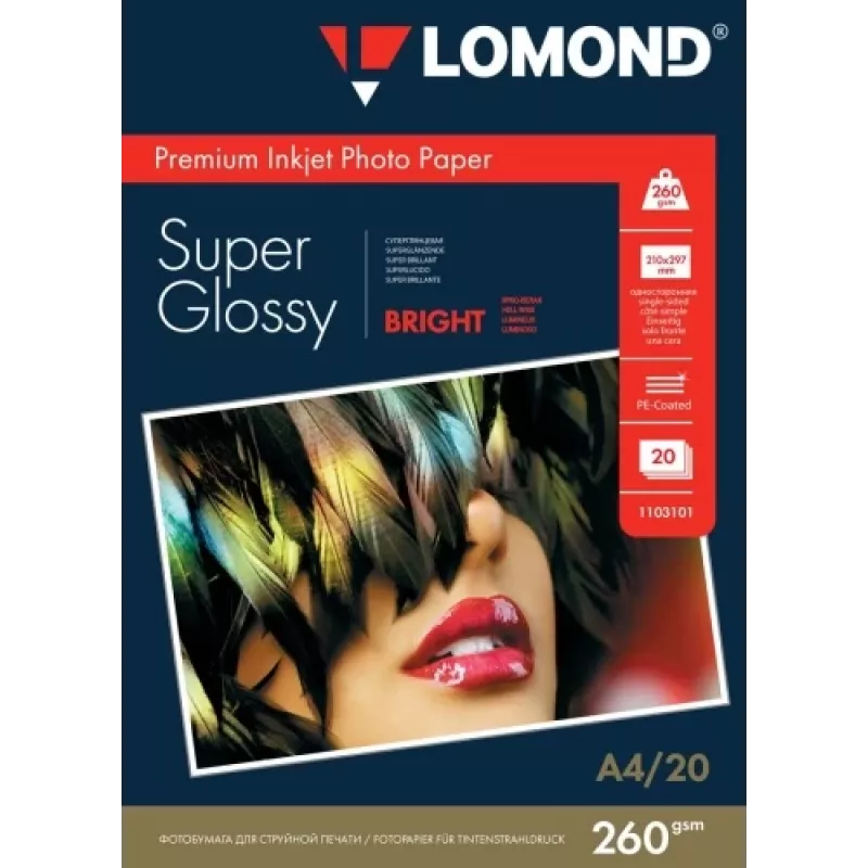 Fotopopierius Lomond Premium 260 g/m² A4 Super Glossy, 20 lapų