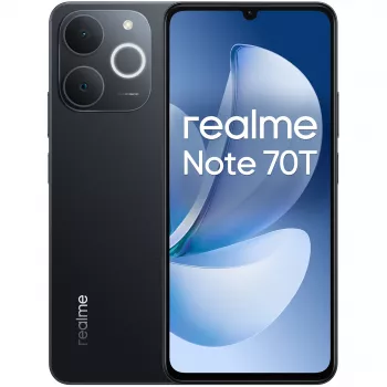 Išmanusis telefonas REALME realme Note 70T — 6,74 col. (17,1 cm), Unisoc T7250, 4 GB RAM, 256 GB, Dual SIM, 4G, 6000 mAh, juoda
