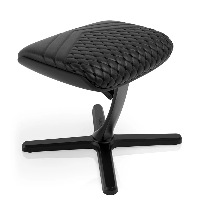 Pakojis noblechairs NBL-FR-RL-BLK — juoda, natūrali oda, aliuminio rėmas, 490×400×450 mm, pakreipimas 0–45°