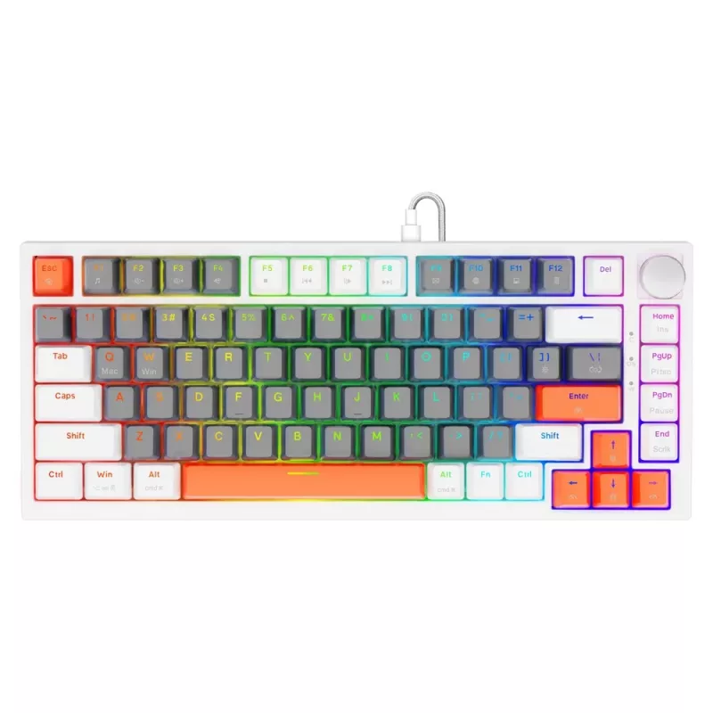 Savio ASTRAL WHITE JADE 3 SPALVŲ klaviatūra Gaming USB QWERTY US International