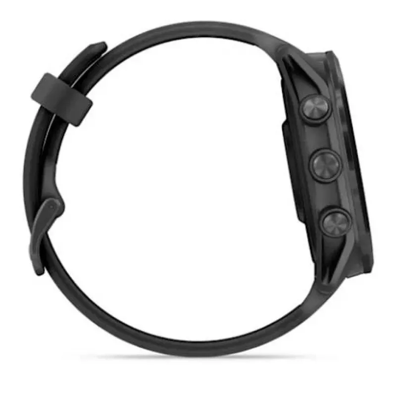Išmanusis laikrodis GARMIN Forerunner 570 — 47 mm šiferio pilkumo aliuminio korpusas, permatomas juodas silikoninis dirželis