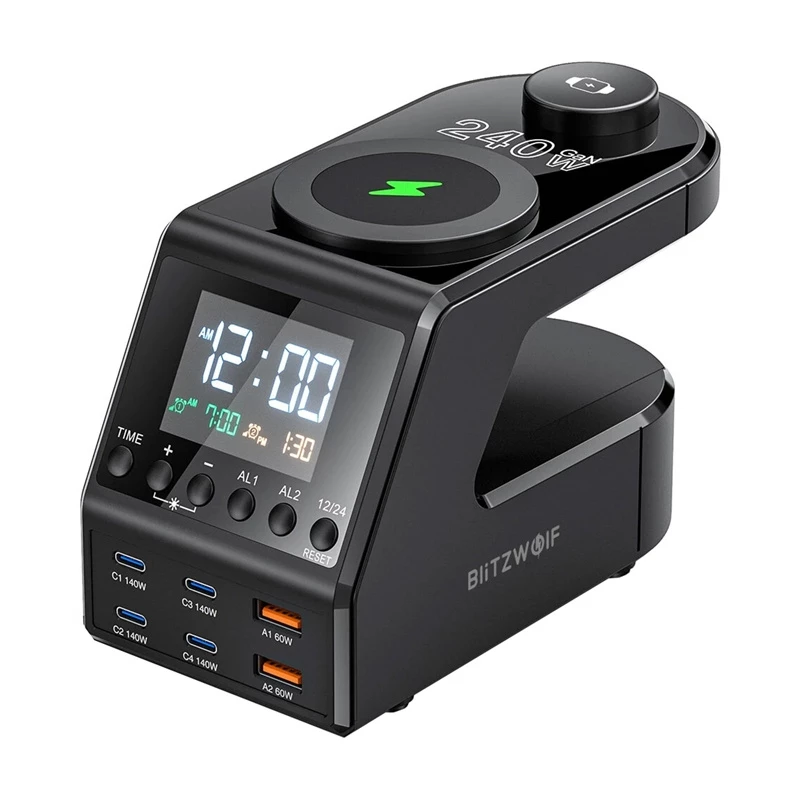 Žadintuvas BlitzWolf BW-FW10 su 2×USB-A ir 4×USB-C prievadais