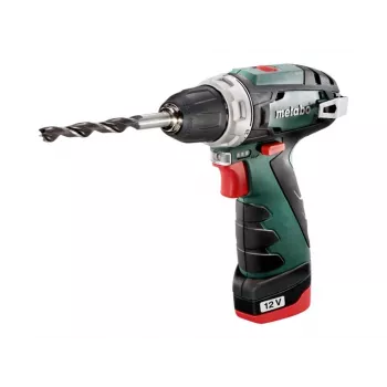 Pistoletinės rankenos grąžtas Metabo PowerMaxx BS Basic 1400 RPM, juoda, žalia