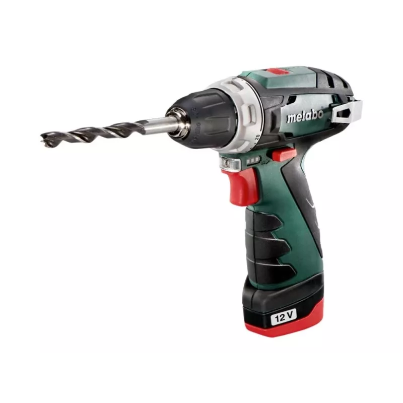 Pistoletinės rankenos grąžtas Metabo PowerMaxx BS Basic 1400 RPM, juoda, žalia