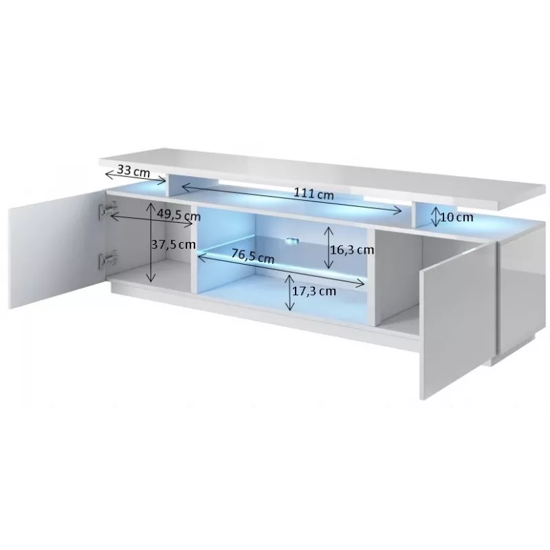 RTV spintelė EVA 180x40x56 baltas/baltas blizgus