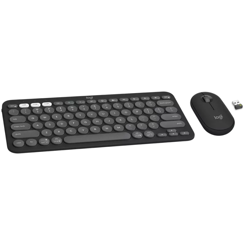 Logitech Pebble 2 Combo klaviatūra su pele RF belaidė + Bluetooth QWERTY danų - suomių - norvegų - švedų grafitas (920-012257)