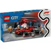 LEGO City F1 boksų sustojimo rinkinys 60443 — Ferrari F1 automobilis, 322 dalys, 5 minifigūrėlės, amžius 6+