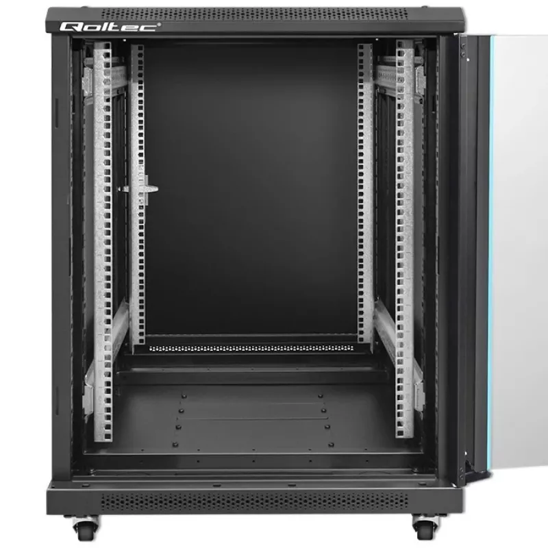 Tinklo stovo korpusas QOLTEC 54518 19 colių 15U — plieninis 19 colių įrangos gaubtas