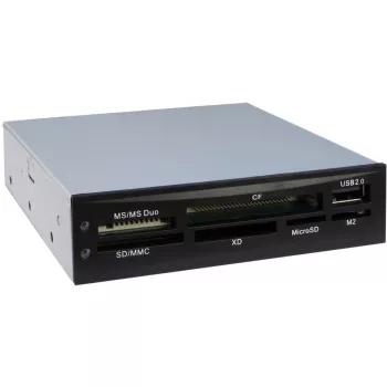 Inter-Tech Nitrox Multi Card Reader CI-02 - kortelių skaitytuvas - 8,9 cm (3.5 ) (CF I, CF II, MS, MS PRO, Microdrive, MMC, SD, MS Duo, xD, MS PRO Duo, TransFlash, microSD, SDHC, MS Micro)