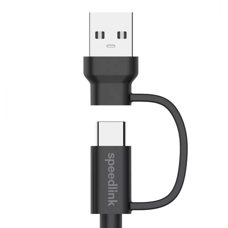 USB 3.2 Gen 1 (3.1 Gen 1) laidas Speedlink SL-460101-BK, 3 m, USB A/USB C į USB C, juodas