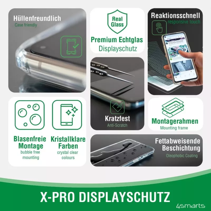 4smarts 360° Starter Set - apsauginis dėklas mobiliajam telefonui - Grūdintas stiklas (10 H)