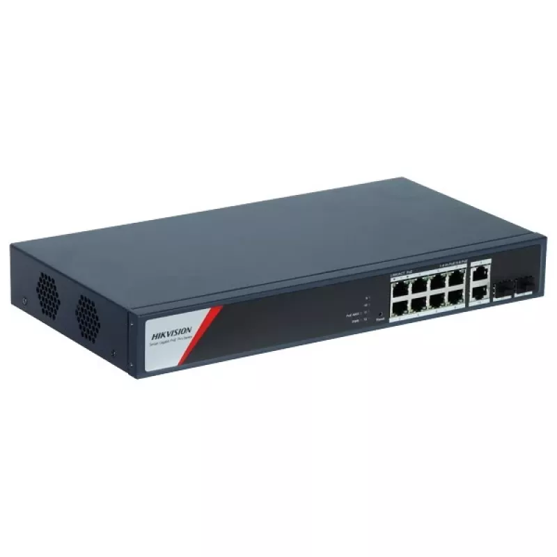 Hikvision DS-3E1512HP-SI-8P2T2F tinklo jungiklis Valdomas Gigabit Ethernet (10/100/1000) Power over Ethernet (PoE) Mėlyna