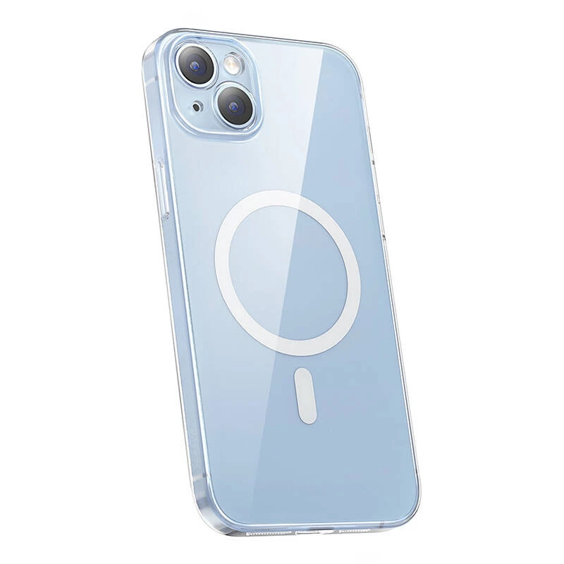 „Baseus Crystal“ serijos magnetinis dėklas „iPhone 14 Plus“ ir grūdintas stiklas