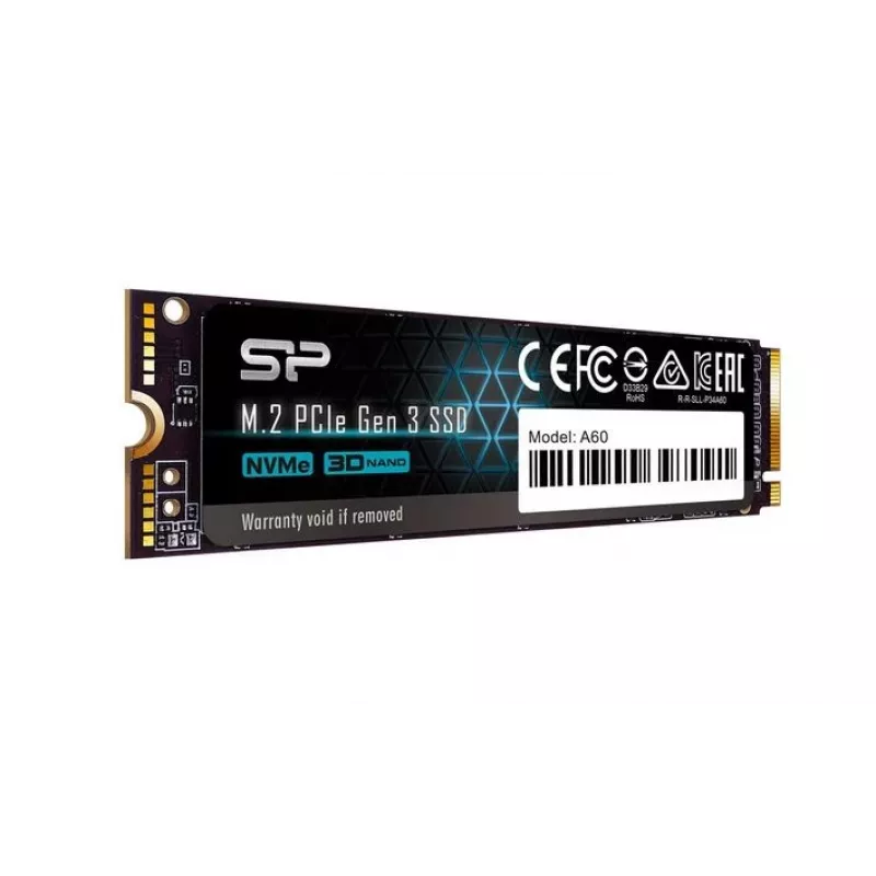 SSD M.2 NVMe Silicon Power P34A60 2 TB, PCIe 3.0 x4, skaitymas 2200 MB/s, rašymas 1600 MB/s