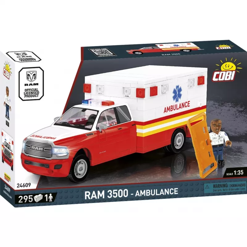 Konstruktorius Cobi RAM 3500 Greitosios pagalbos automobilis modelis 24609 kaladėlių rinkinys
